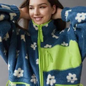 Urban Outfitters Stormi Zip-Up Fleece Jacket Sz M Oversized